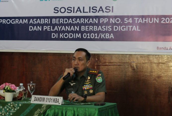 Ratusan Personel Kodim 0101/KBA Terima Sosialisasi Program ASABRI, My Pertamina dan Universitas Terbuka