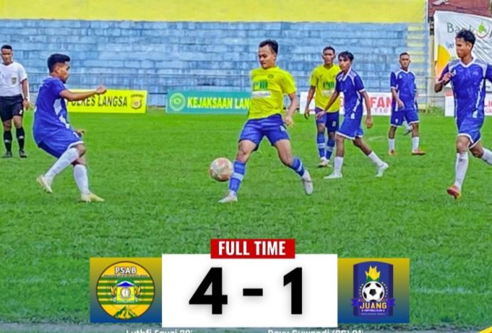Debut Gemilang di 8 Besar Liga 3 Aceh, PSAB Bantai Juang FC 4 – 1