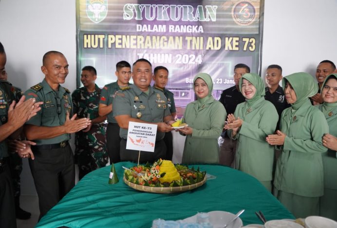 Kapendam IM Pimpin Syukuran HUT Penerangan Angkatan Darat Ke-72 di Markas Pendam IM