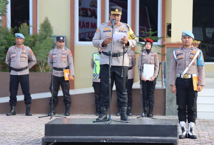 Kepolisian Resos Polres Pidie Jaya Kerahkan 278 Personel untuk Pengamanan Pemilu Serentak 2024
