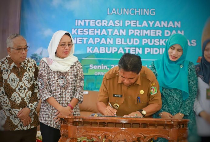 Pj Bupati Pidie Resmikan Serta Peluncuran Integrasi Layanan Kesehatan Primer dan Penetapan BLUD Puskesmas