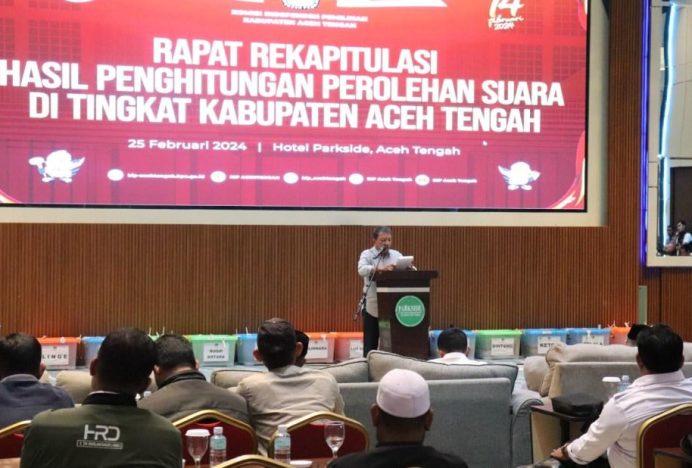 KIP Aceh Tengah Mulai Rekap Hasil Perhitungan Suara Pemilu 2024
