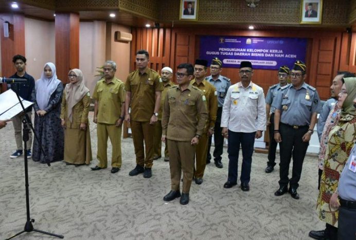 Sekda Kukuhkan Pokja Gugus Tugas Bisnis dan HAM Aceh