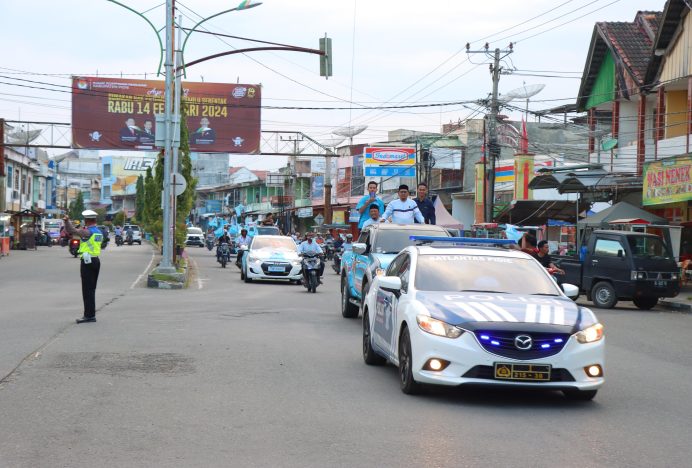 Polres Pidie Malakukan Keamanan dan Ketertiban Rute Kampanye Konvoi