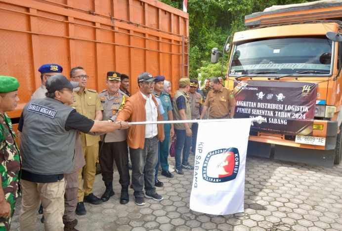 Pj Wali Kota dan Forkopimda Sabang Lepasan Logistik Pemilu 2024