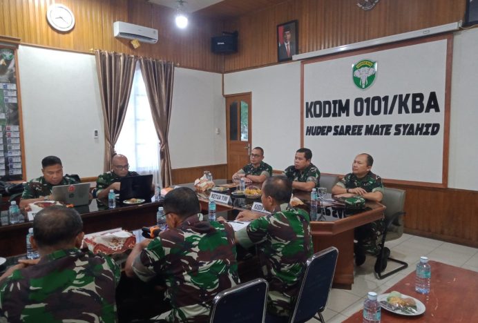 Kasdim 0101/ KBA Terima Tim Audit Kinerja dan Ketaatan Itjen TNI