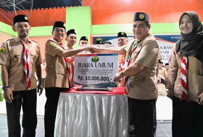 Banda Aceh Kembali Pertahankan Juara Umum MTR ke 23 Pramuka Aceh