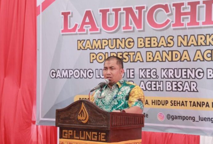 Pj Bupati Aceh Besar Hadiri Lauching Kampung Bebas Narkoba di Gampong Lueng Ie