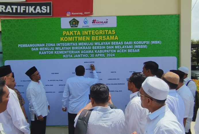 Kemenag Kabupaten Aceh Besar Resmi Melangkah Menuju Wilayah Bebas Korupsi dan Birokrasi Bersih