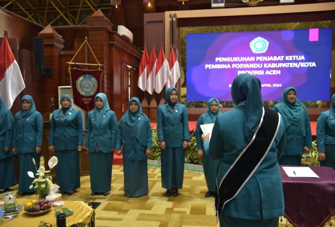 Pj Ketua TP PKK Aceh Kukuh 23 Pj Ketua Pembina Posyandu Kabupaten dan Kota