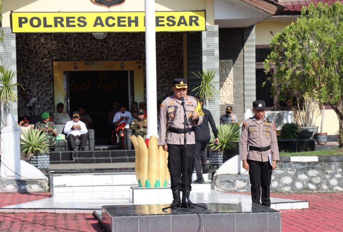 Sekda Aceh Besar Hadiri Apel Pasukan Operasi Ketupat Seulawah