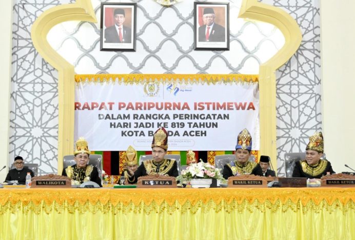 DPRK Menggelar Rapat Paripurna Istimewa HUT Ke-819 Kota Banda Aceh