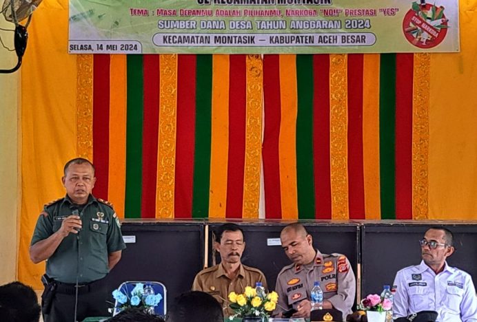Danramil 12/Montasik Hadiri Sosialisasi Bahaya Narkoba bagi Generasi Muda di Aceh Besar