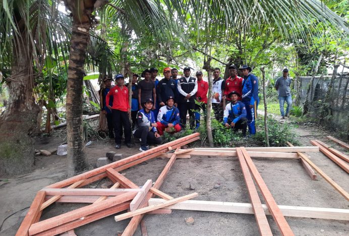 Meriahkan HUT Ke-20, Tagana Aceh Besar Kerja Sosial di Aceh Utara