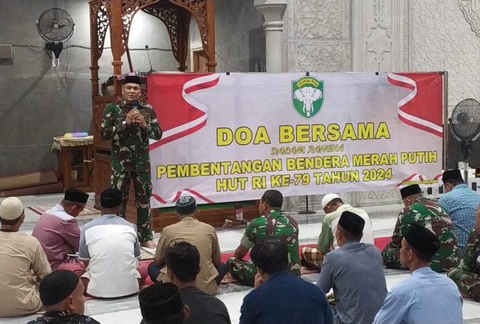 Kodim 0101/KBA Gelar Doa Bersama untuk Sukseskan Pembentangan Bendera Merah Putih di Bukit Lamreh