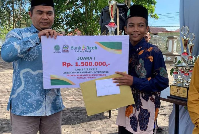 TPA Ar-Rahman Singkil Juara 1 Lomba Takbir Tingkat TPA yang di Gelar BKPRMI Aceh Singkil