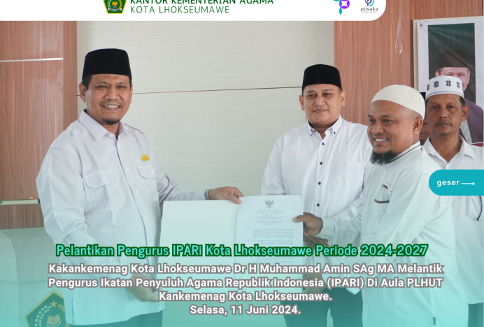 Pelantikan Pengurus IPARi Kota Lhokseumawe Periode 2024-2027