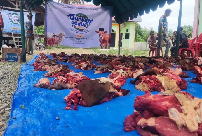 Qurban Bahagiakan Warga Desa Lambaro Biluy