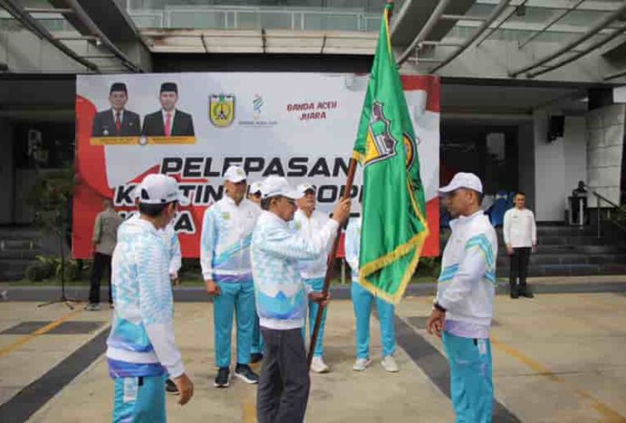 Dandim 0101 Hadiri Penglepasan Kontingen Popda XVII Kota Banda Aceh