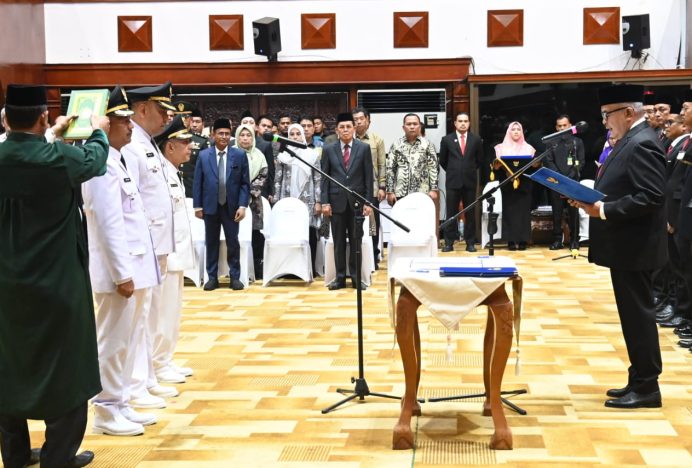 Lantik Tiga Pj Bupati, Pj Gubernur Aceh Ingatkan Kesuksesan Penyelenggaraan PON dan Pilkada