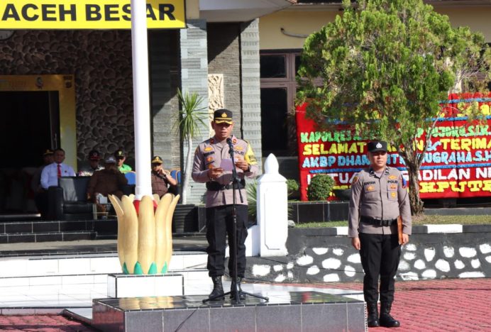 Tingkatkan Keamanan Lalu Lintas, Polres Aceh Besar Gelar Apel Operasi Patuh Seulawah 2024