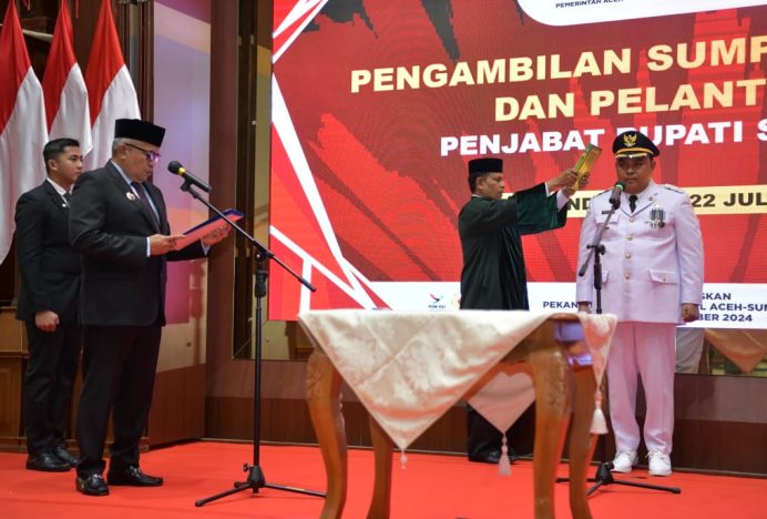 Teuku Reza Fahlevi Di Lantik Jadi Pj Bupati Simeulue Oleh Pj Gubernur Aceh