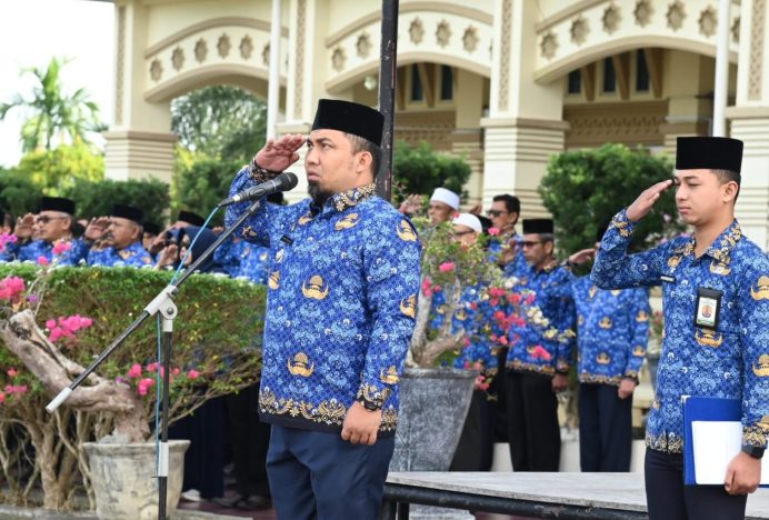 Pj Bupati Aceh Besar Iswanto Irup Hari Anak Nasional dan Hari Koperasi