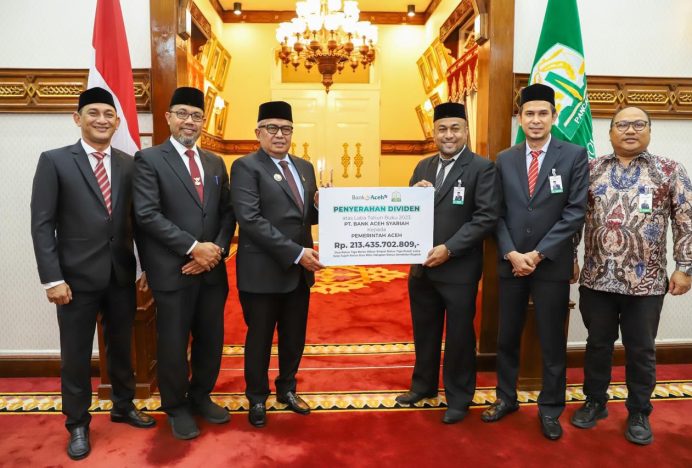 Pemerintah Aceh Terima Dividen Rp. 213 Milyar dari Bank Aceh