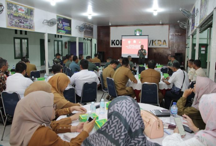 Dandim 0101/KBA Pimpin Rapat Persiapan Upacara HUT ke-79 RI