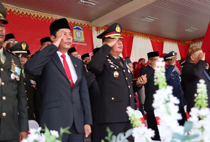 Kapolres Aceh Besar Hadiri Upacara Peringatan HUT Ke-79 RI di Kota Jantho
