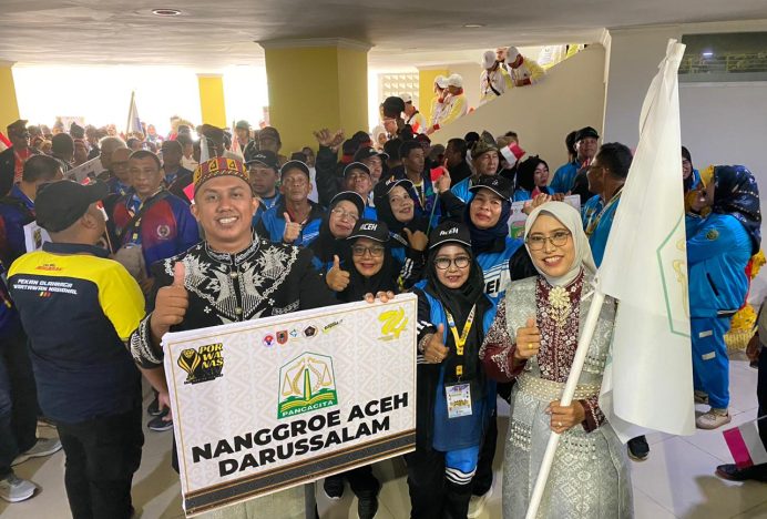 Aceh Ikut Meriahkan Defile Kontingen Pembukaan Porwanas XIV Kalsel