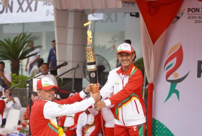Pj Wali Kota Banda Aceh Sambut Kirab Api PON XXI Aceh-Sumut 2024