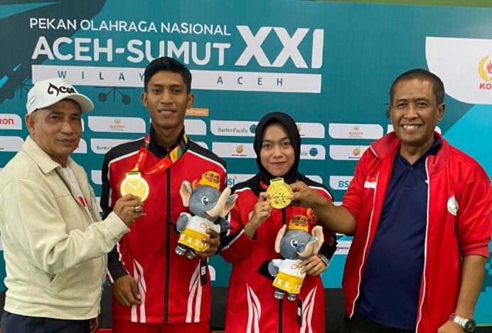 Soft Tenis Ganda Campuran Sumbang Emas untuk Aceh di PON XXI