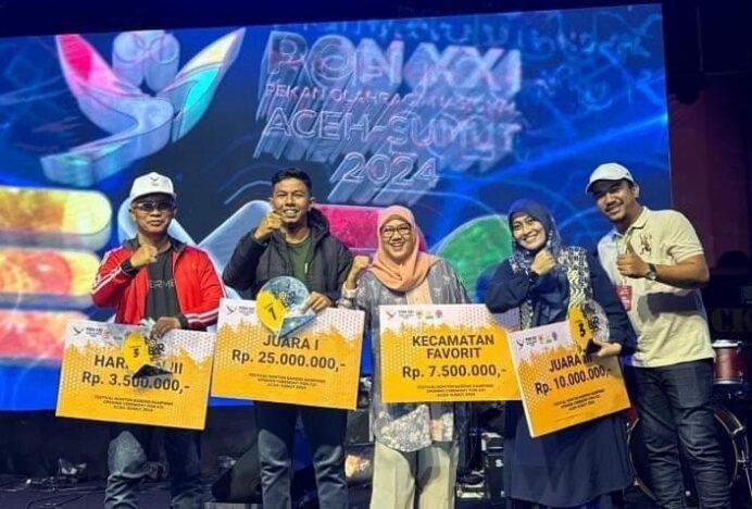 Kecamatan Kuta Alam dan Tiga Gampongnya Raih Juara Festival Nobar Gampong opening Ceremoy PON XXI di Aceh