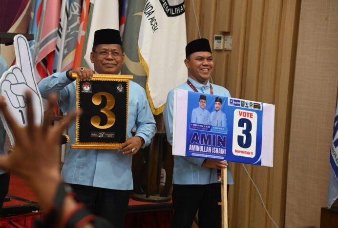 Dapat Nomor Urut 3, Aminullah Usman-Isnaini Husda Optimis di Pilkada 2024
