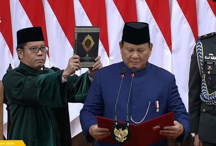 Prabowo Ucapkan Sumpah dan Janji sebagai Presiden RI