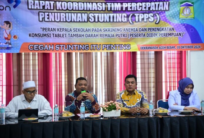 Sekda Aceh Besar Buka Rakor Penanganan Stunting yang Diikuti Kepala SMA dan SMK