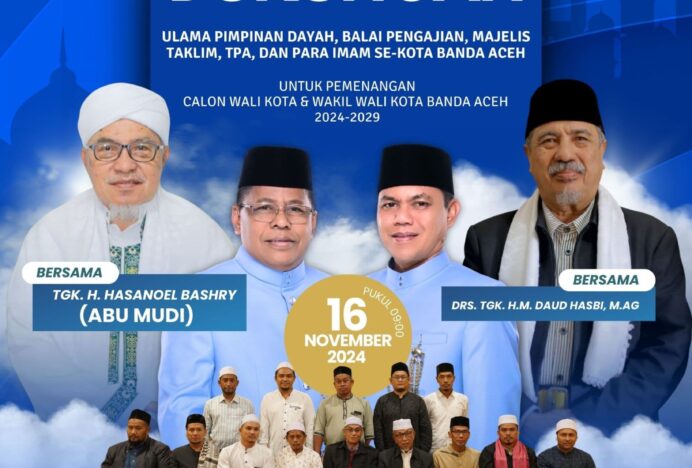 Ulama dan Pimpinan Dayah Banda Aceh Bakal Deklarasi Dukung Aminullah-Isnaini