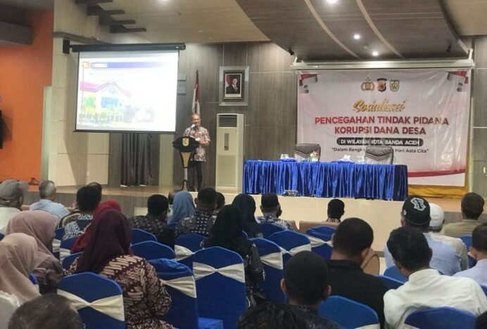 Pj Wali Kota Banda Aceh Buka Sosialisasi Pencegahan Tindak Pidana Korupsi Dana Desa