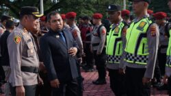 Pj Bupati Muhammad Iswanto Hadiri Apel Serpas Pengamanan TPS di Mapolres Aceh Besar