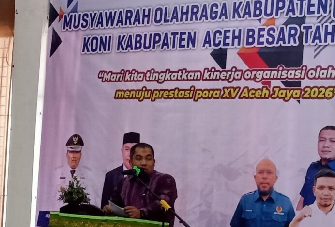 Buka Musorkab KONI Aceh Besar, Pj Bupati Muhammad Iswanto : Harus Sistimatis Hadapi PORA 2026