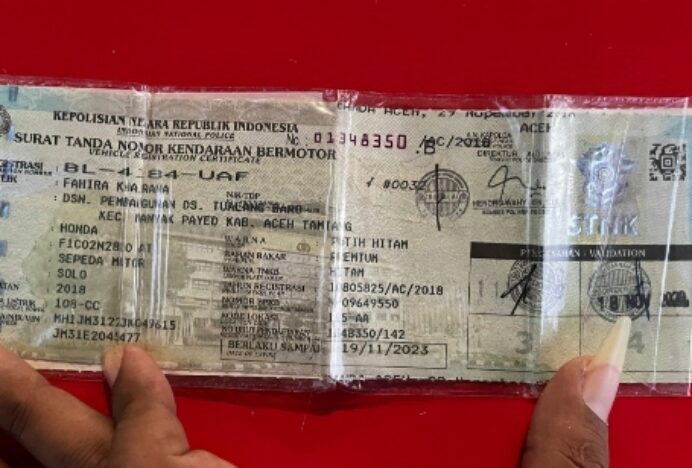 Penjual Kebab di Lampriet Temukan STNK, Pemilik Diimbau Segera Mengambilnya