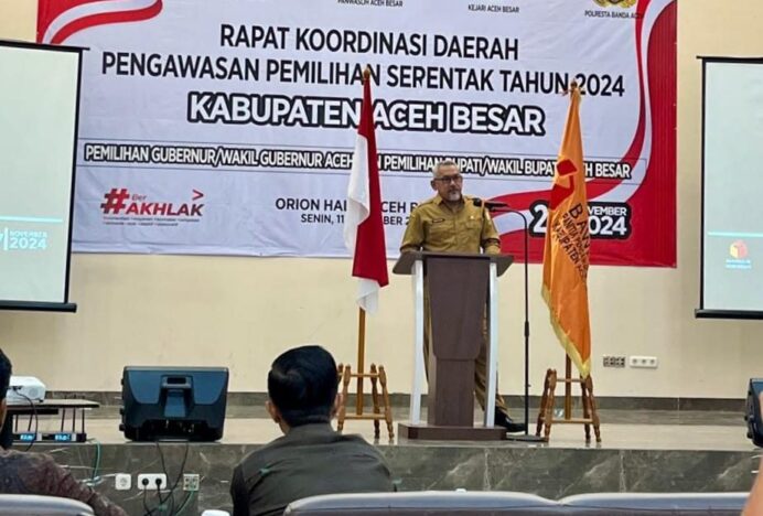 Kaban Kesbangpol Aceh Besar Buka Rakorda Pengawasan Pemilihan Serentak 2024