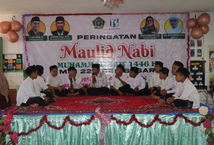 Gelar Maulid, Siswa MIN 22 Aceh Besar Unjuk Beragam Kreatifitas