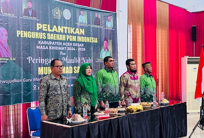 Kakankemenag Aceh Besar Lantik Pengurus Daerah PGM Indonesia Periode 2024–2029 dan Peringati Maulid Nabi