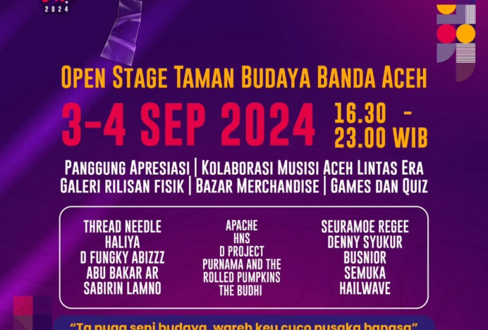 Aceh Local Band 2024 Dimulai Besok, ini Artis Pengisi Acaranya