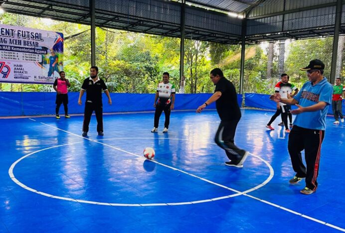 Perkuat Silaturrahmi dan HAB ke 79, Kemenag Aceh Besar gelar Liga Futsal ASN