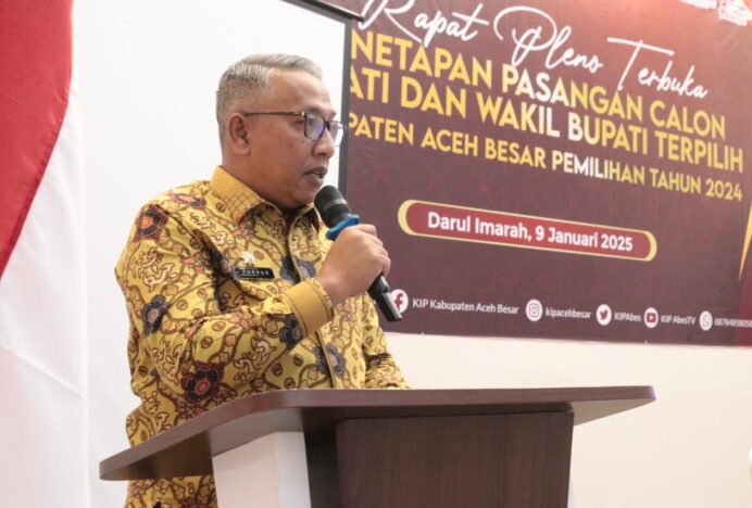 Asisten I Sekda Aceh Besar Hadiri Rapat Pleno Terbuka Penetapan Bupati dan Wakil Bupati Terpilih Periode 2025-2030