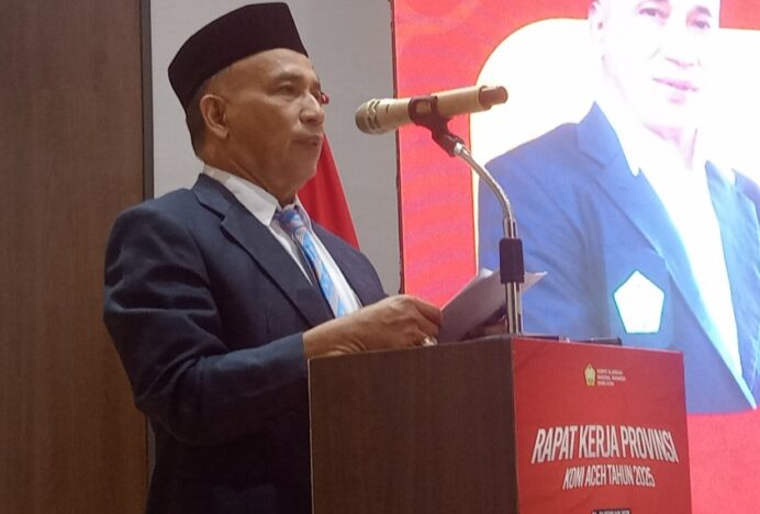 Ketum KONI Aceh, Abu Razak di Rakerprov : PORA Tahapan Krusial Hadapi PON XXII NTT-NTB 2028