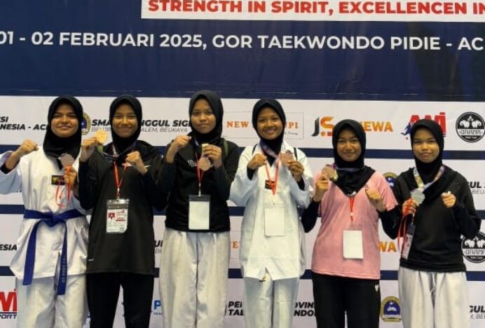 Atlet Taekwondo Sukamakmur Raih Prestasi di Taekwondo Aceh Student Championship 2025